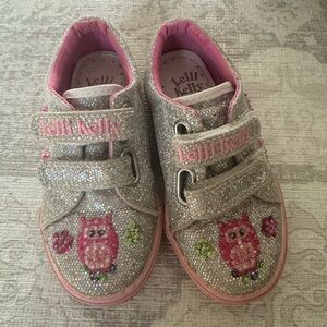 Little girls Lelli Kelly rainbow beaded sequins shoes 25
